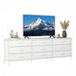 63” Wide Dresser with 9 Drawers Gray Modern Storage Cabinet TV Stand
