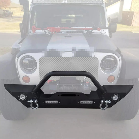 Front Bumper w/LED Lights for Jeep Wrangler JK JL 07-24 2018 Gladiator JT 20-24