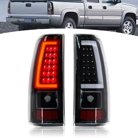 Fit For 2003-06 Chevy Silverado 1500 2500 3500 Pickup LED Tube Red Tail Lights