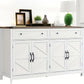 White Modern Buffet Cabinet – Versatile Spacious Sideboard for Kitchen, Dining & Living Room