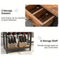 Dining Table Set for 4-6 with 2 Benches, Storage Drawer Shelf Wine Rack & Glass Holder