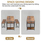 Dining Table Set for 4-6 with 2 Benches, Storage Drawer Shelf Wine Rack & Glass Holder