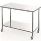 60" x 24" Two-Tier Stainless Steel Prep Table with Undershelf & Locking Casters