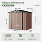 New Metal Outdoor Storage Shed 6.3 x 4.2 Ft Steel Utility Tool Shed Storage House with Door & Lock