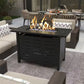 40" Fire Pit Propane Gas Tabletop 50, 000 BTU with Lid, Rain Cover, for Outside Garden Backyard