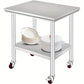 Stainless Steel Table with Casters 24 x 30 Inches NSF with Adjustable Shelf