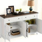 White Modern Buffet Cabinet – Versatile Spacious Sideboard for Kitchen, Dining & Living Room