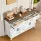 White Modern Buffet Cabinet – Versatile Spacious Sideboard for Kitchen, Dining & Living Room