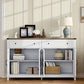 White Modern Buffet Cabinet – Versatile Spacious Sideboard for Kitchen, Dining & Living Room
