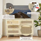 Modern 6-Drawer Rattan Dresser Cabinet for Bedroom Dining Room Kitchen Hallway Entryway