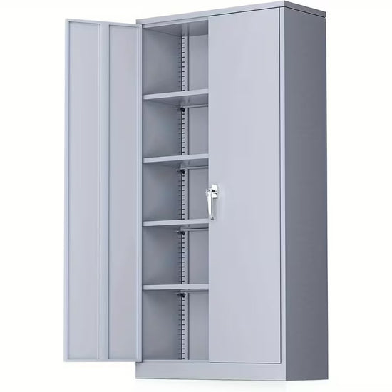 Metal Storage Cabinet 72" Tall Steel Cabin Cabinet with 2 Doors For Garage and Warehouse