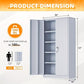 Metal Storage Cabinet 72" Tall Steel Cabin Cabinet with 2 Doors For Garage and Warehouse