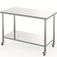 60" x 24" Two-Tier Stainless Steel Prep Table with Undershelf & Locking Casters