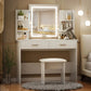 Vanity Desk Make up Table with Lighted Mirror Adjustable Brightness and Chair