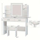 Vanity Desk Make up Table with Lighted Mirror Adjustable Brightness and Chair