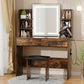 Vanity Desk Make up Table with Lighted Mirror Adjustable Brightness and Chair