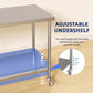 60" x 24" Two-Tier Stainless Steel Prep Table with Undershelf & Locking Casters