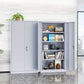Metal Storage Cabinet 72" Tall Steel Cabin Cabinet with 2 Doors For Garage and Warehouse