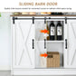 42” Coffee Bar Cabinet Farmhouse TV Stand Adjustable Shelves Sliding Barn Doors
