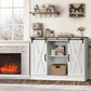 42” Coffee Bar Cabinet Farmhouse TV Stand Adjustable Shelves Sliding Barn Doors