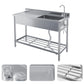 47" Stainless Steel Commercial Sink Utility Sink 1 Compartment Kitchen w/ Prep Table