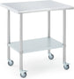 Stainless Steel Table NSF with 4 Caster Wheels & 2 Adjustable Under Shelf 24" x48"