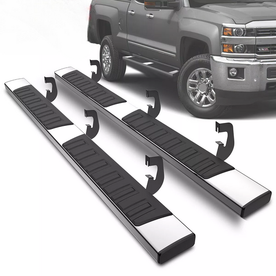 for 2007-2018 Silverado Double/Extended Cab 6" Running Boards Side Step Bars S/S