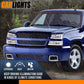 Chrome/Clear LED DRL Headlight Bumper Lamps For 2003-2007 Chevy Silverado Avalanche