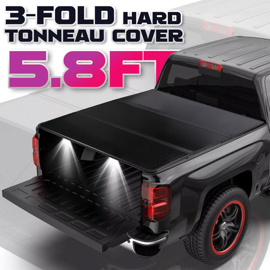NEW Tri-Fold Tonneau Truck Cover For 2007-2024 Chevy Silverado GMC Sierra 5.8FT Bed