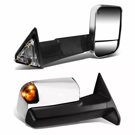 Tow Mirrors Power Heated W/Temp Sensor For 09-22 Dodge Ram1500 10-18 2500 3500