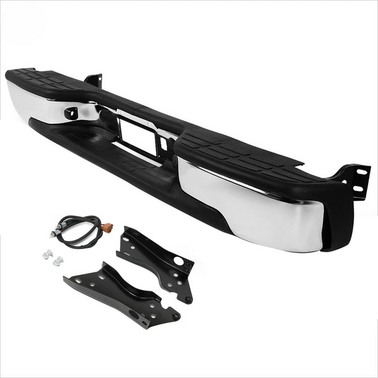 Chrome Rear Step Bumper Assembly for 1999-2007 Chevy Silverado & GMC Sierra 1500