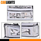 Chrome/Clear LED DRL Headlight Bumper Lamps For 2003-2007 Chevy Silverado Avalanche