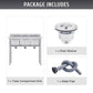 Freestanding Kitchen Sink Commercial Utility Stainless Steel Sink 3 Compartment