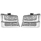 LED DRL Projector Headlight & Bumper Lamp Set for 2003-2007 Chevy Silverado & Avalanche