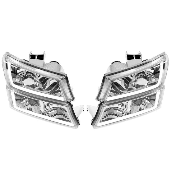 Chevy Silverado Headlights with LED DRL and Bumper Lights for 2003–2007 Classic, Chrome Housing, 4-Piece Set