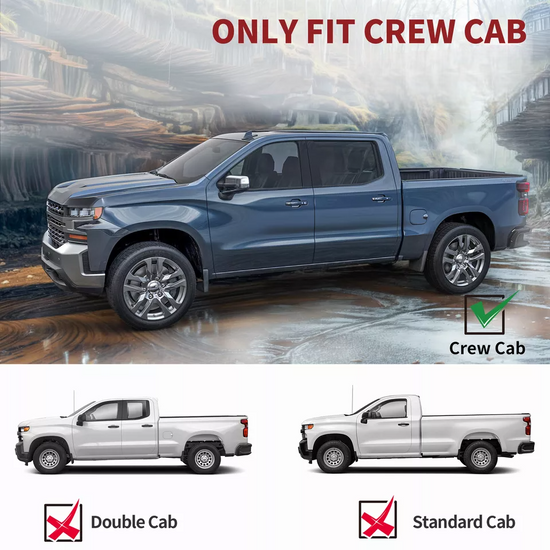 For 2019-2025 Silverado/Sierra Crew Cab 6inch Running Board Nerf Bars Side Steps