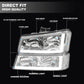 LED DRL Projector Headlight & Bumper Lamp Set for 2003-2007 Chevy Silverado & Avalanche
