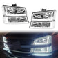 LED DRL Projector Headlight & Bumper Lamp Set for 2003-2007 Chevy Silverado & Avalanche