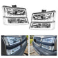 LED DRL Projector Headlight & Bumper Lamp Set for 2003-2007 Chevy Silverado & Avalanche
