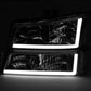 LED DRL Projector Headlight & Bumper Lamp Set for 2003-2007 Chevy Silverado & Avalanche
