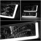 LED DRL Projector Headlight & Bumper Lamp Set for 2003-2007 Chevy Silverado & Avalanche