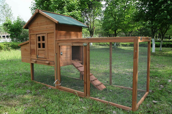 80" Chicken Coop for 2-4 Chickens Outdoor Wooden Hen House Poultry Pet Hutch