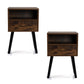 Night Stand Set of 2 Solid Metal Legs Furniture Bedside Table