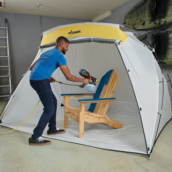 Large Spray Shelter with Built-In Floor & Screen, Portable Paint Booth