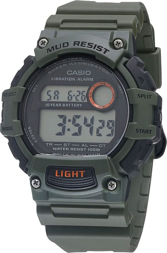 Casio Mens Sports Watch, Mud Resistant 10-Year Battery, Green