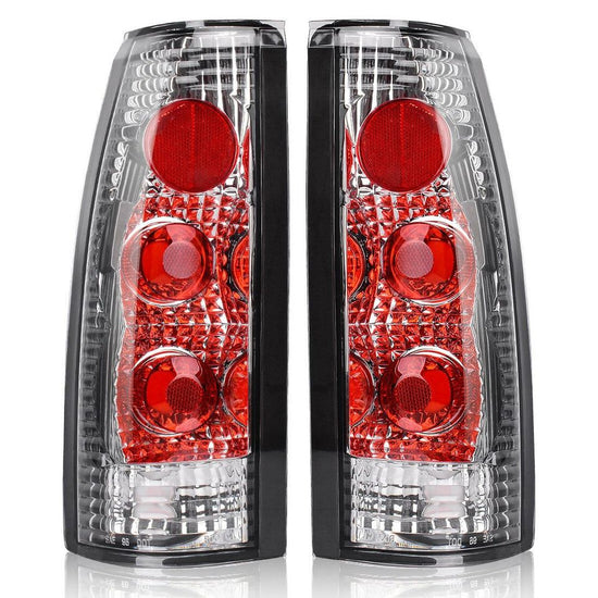 Tail Lights for 1988-1998 Chevy GMC C/K 1500 2500 3500 Chrome Clear Rear Lamps