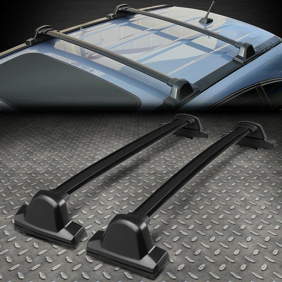 FOR 07-11 HONDA CRV PAIR BLACK ALUMINUM ROOF RACK RAIL CROSS BAR CARGO CARRIER