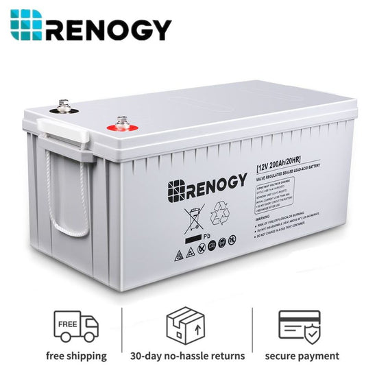 Renogy 12V 200AH Deep Cycle AGM Battery for RV Solar Marine Off-Grid Application