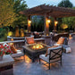 32" Fire Pit BBQ Square Table Backyard Patio Garden Stove Wood Burning Fireplace