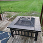 32" Fire Pit BBQ Square Table Backyard Patio Garden Stove Wood Burning Fireplace